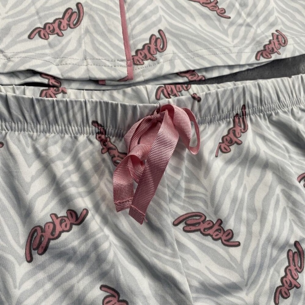 Bebe Women’s Pink and White Pajama Set - Picture 3 of 10